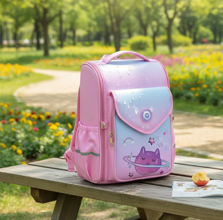 Kids’ Waterproof Pink School Bag