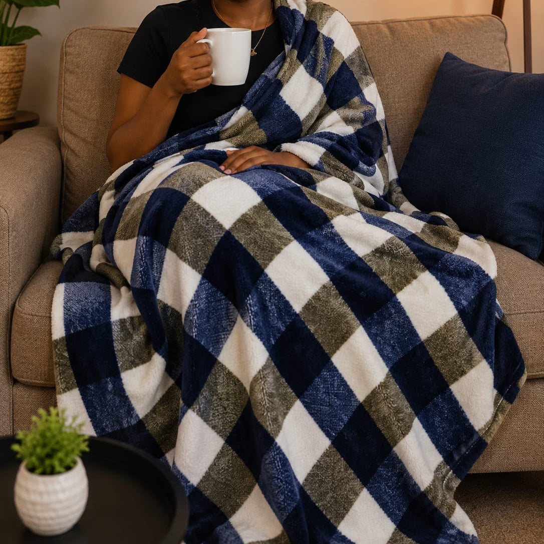 Textured Fleece Blanket 200 × 230 cm