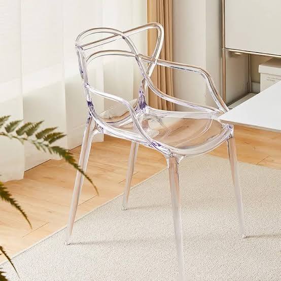 Transparent Clear Acrylic Dining Chair (82 × 54 × 59.5 cm | Seat Height: 46 cm)