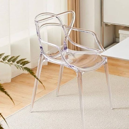 Transparent Clear Acrylic Dining Chair (82 × 54 × 59.5 cm | Seat Height: 46 cm)