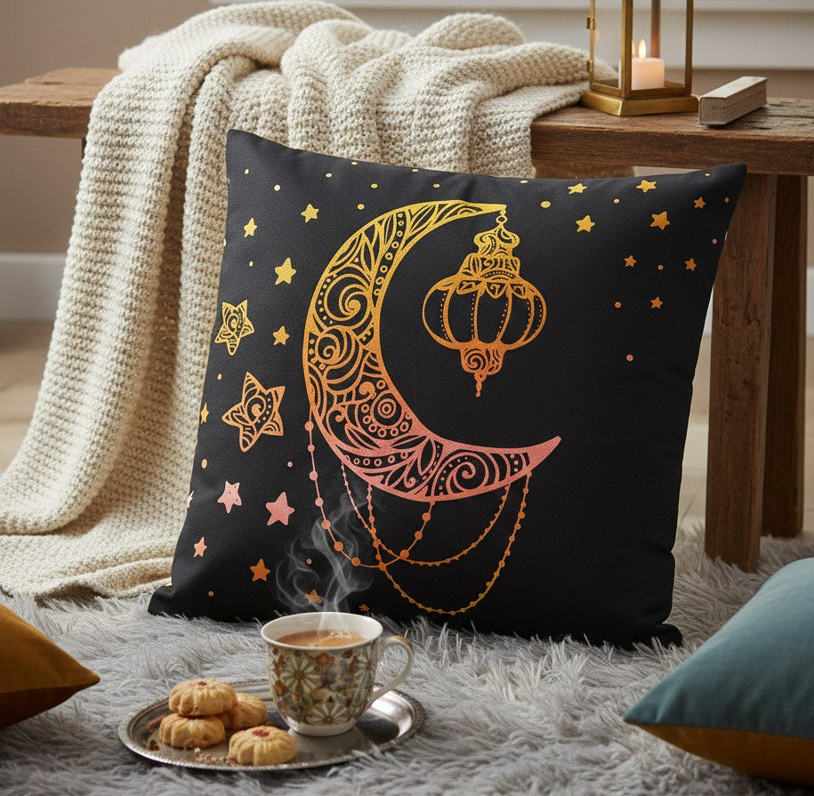 45×45cm Eid Mubarak decorative cushion cover for festive home décor