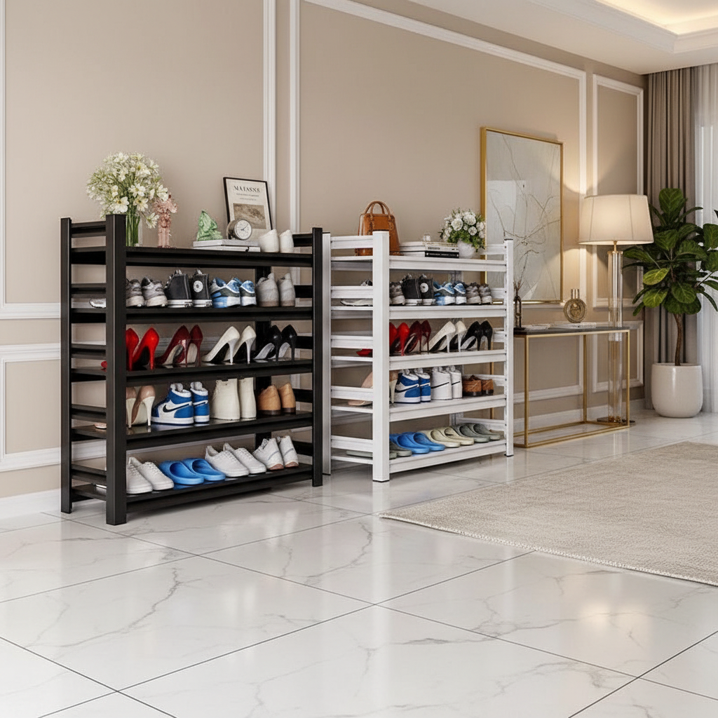 5-Layer Full Metallic Shoe Rack