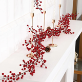 1.8M Red Berry Christmas Garland with Lights