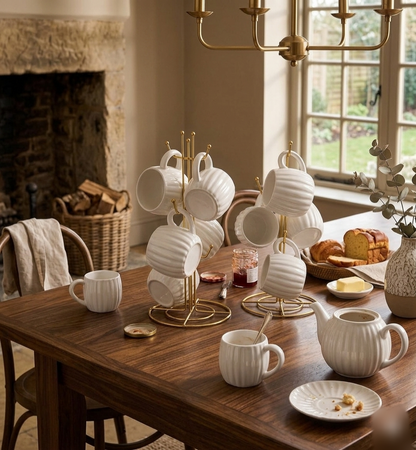 6 Piece Porcelain Ceramic Mug Set