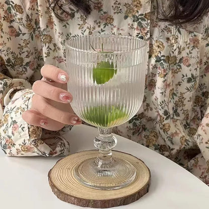 Long Exquisite Ribbed Glass