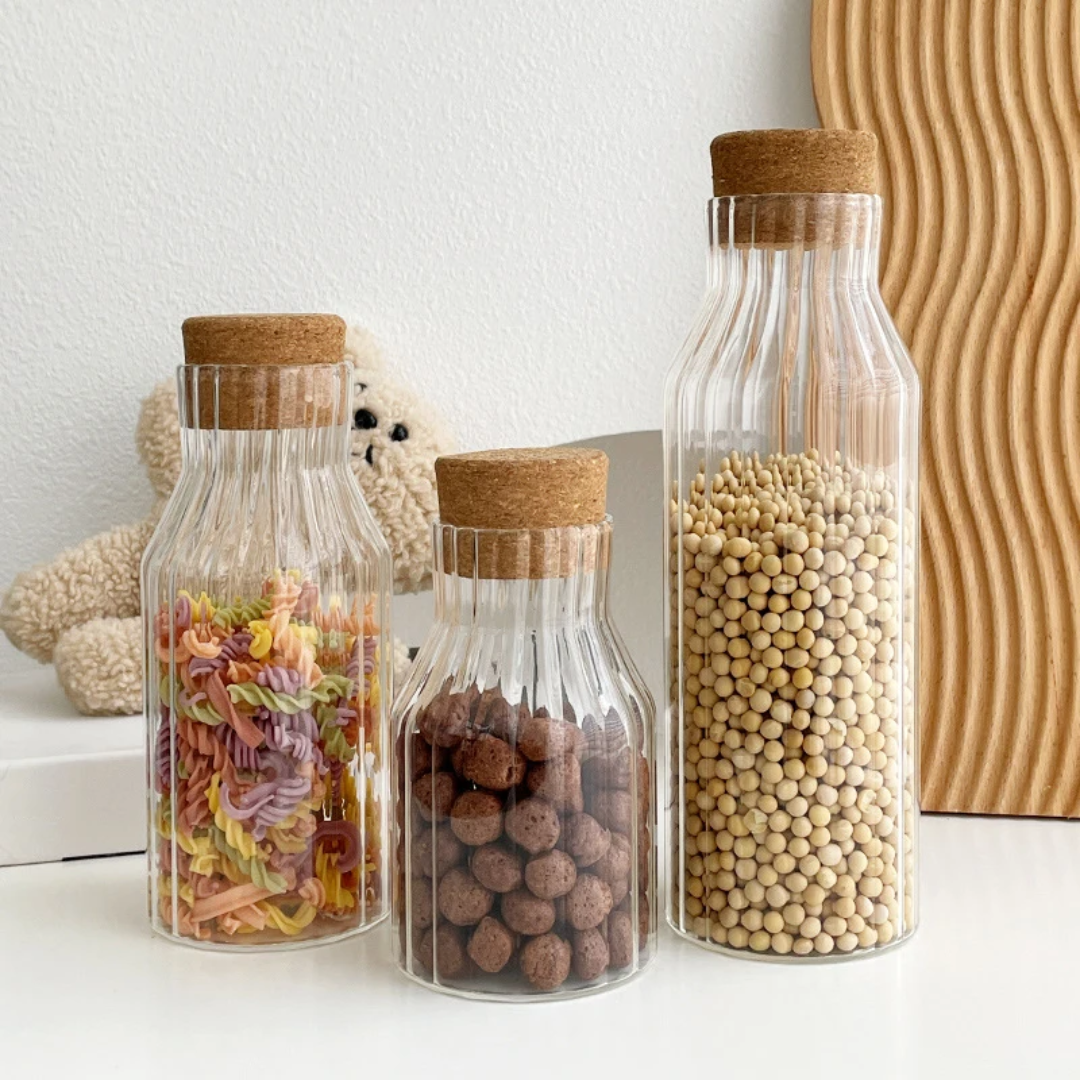 3Pcs Glass Storage Jar