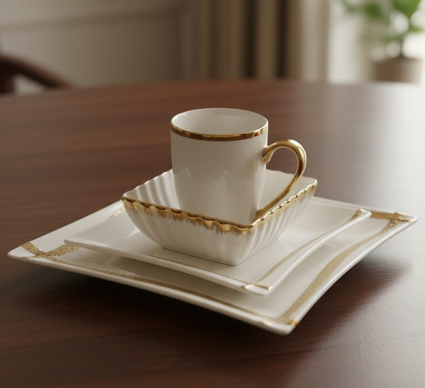 24 Pc Gold Line Dinner Set