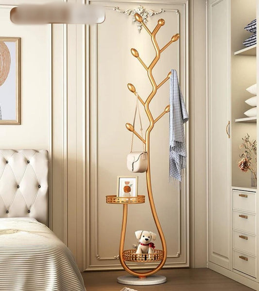 Cream-Style Floor Standing Coat Rack