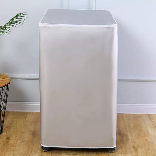 Silver waterproof top load washing machine cover with zipper, sunproof protection for appliances up to 10 kg 
