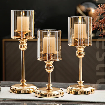1Pc Glass Candle Candlestick Set