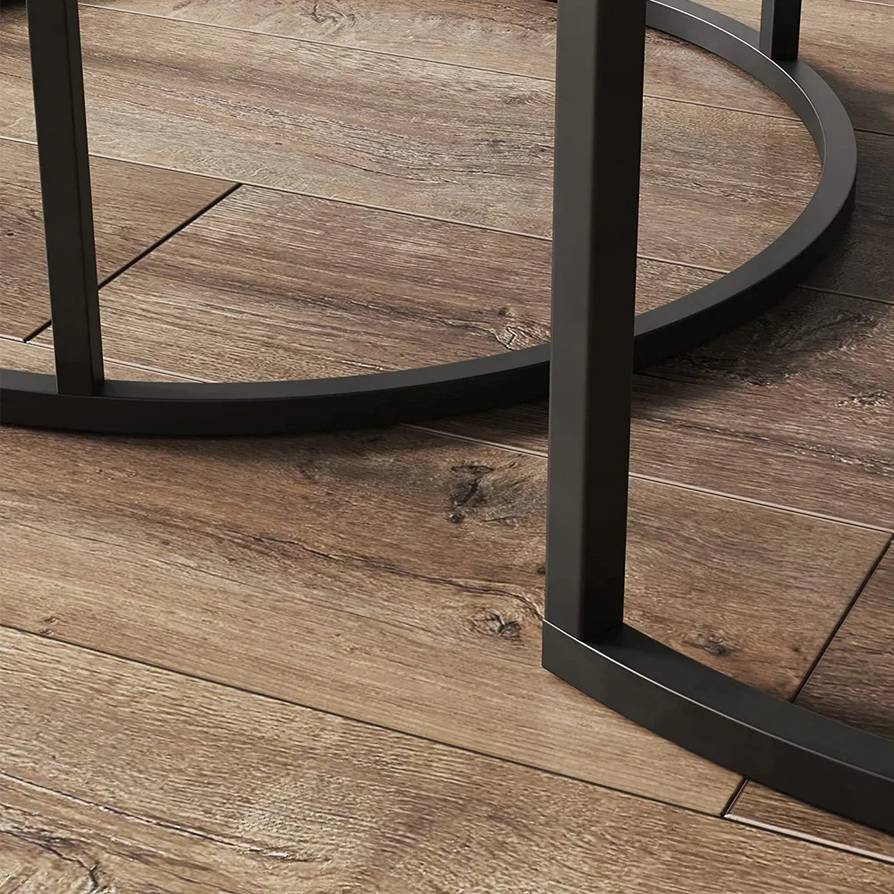 Rustic Wooden Nesting Coffee Table Set of 2