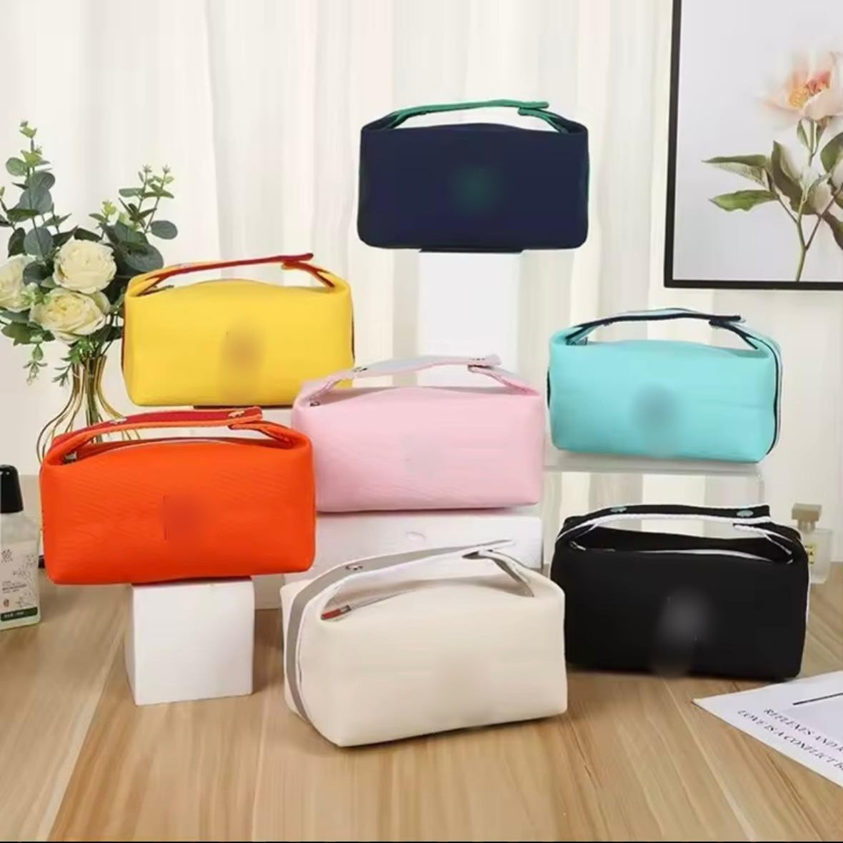 Portable Travel Canvas Makeup Bag