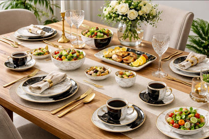 32 Piece Marble Dinner Set