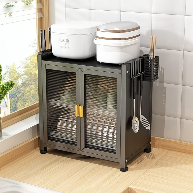 Minimalist Kitchen Countertop Dish Rack with Drawers