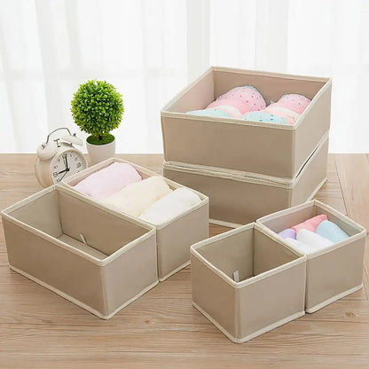 6pcs Foldable Underwear Storage Box Set