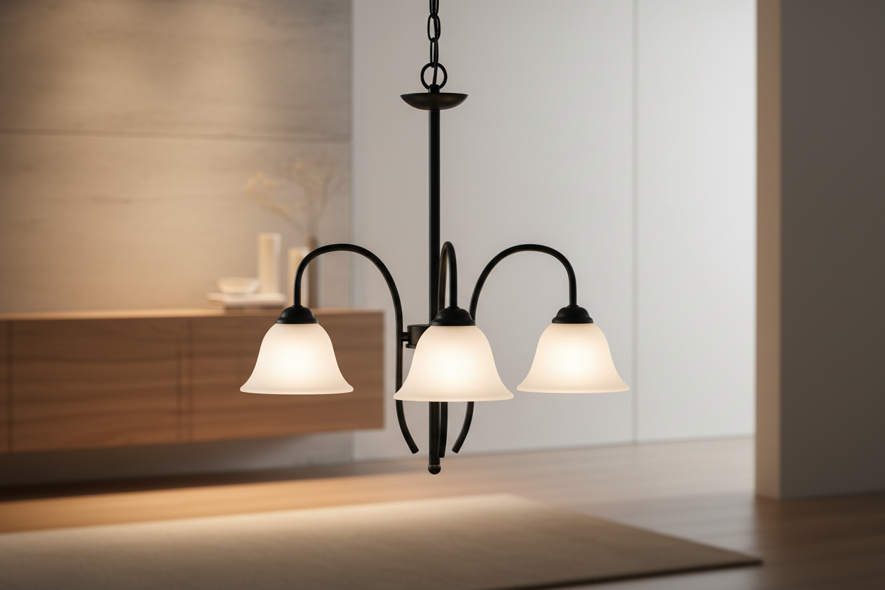 Black & White 3-Arm Decorative Pendant Lamp-PL 7032-27-03-BK