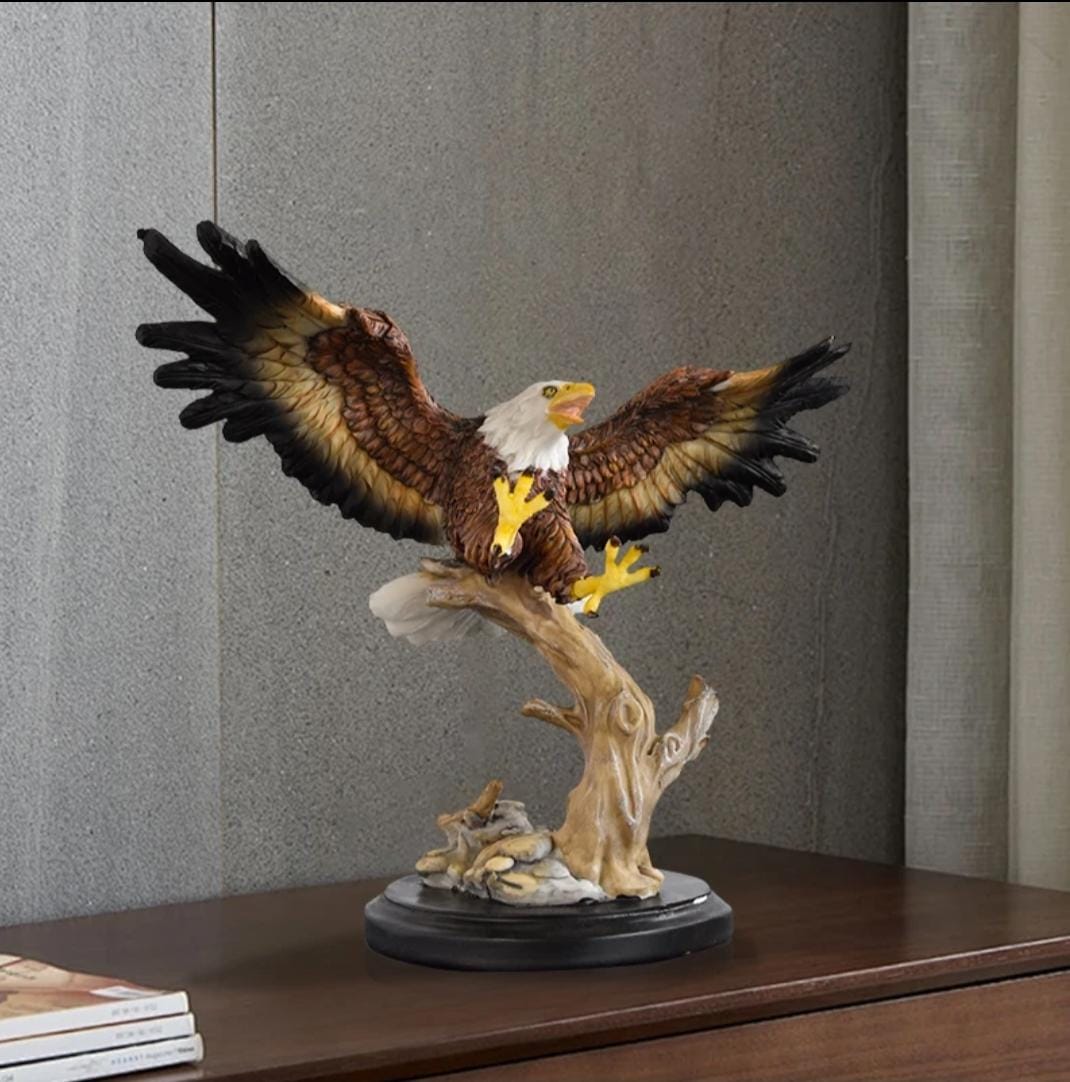 Decorative eagle resin ornament for home or office display