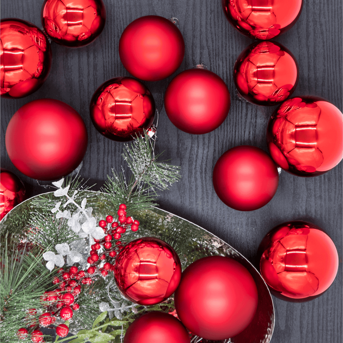 24pc 8cm Red Christmas Decoration Balls