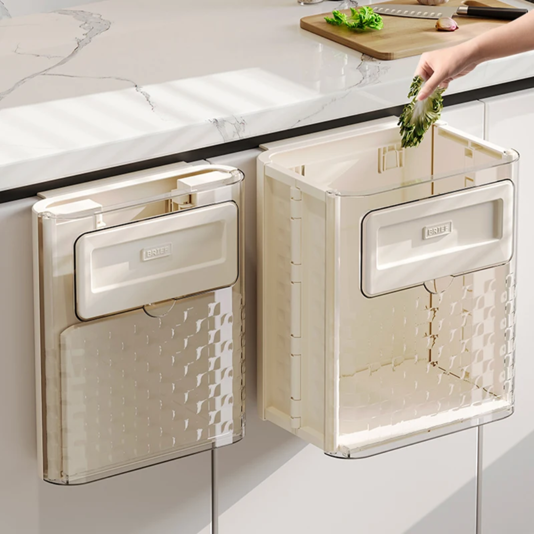 10L Wall-Mounted Folding Rubbish Bin