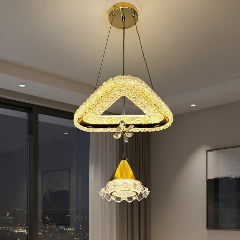 Crystal Triangle LED Chandelier