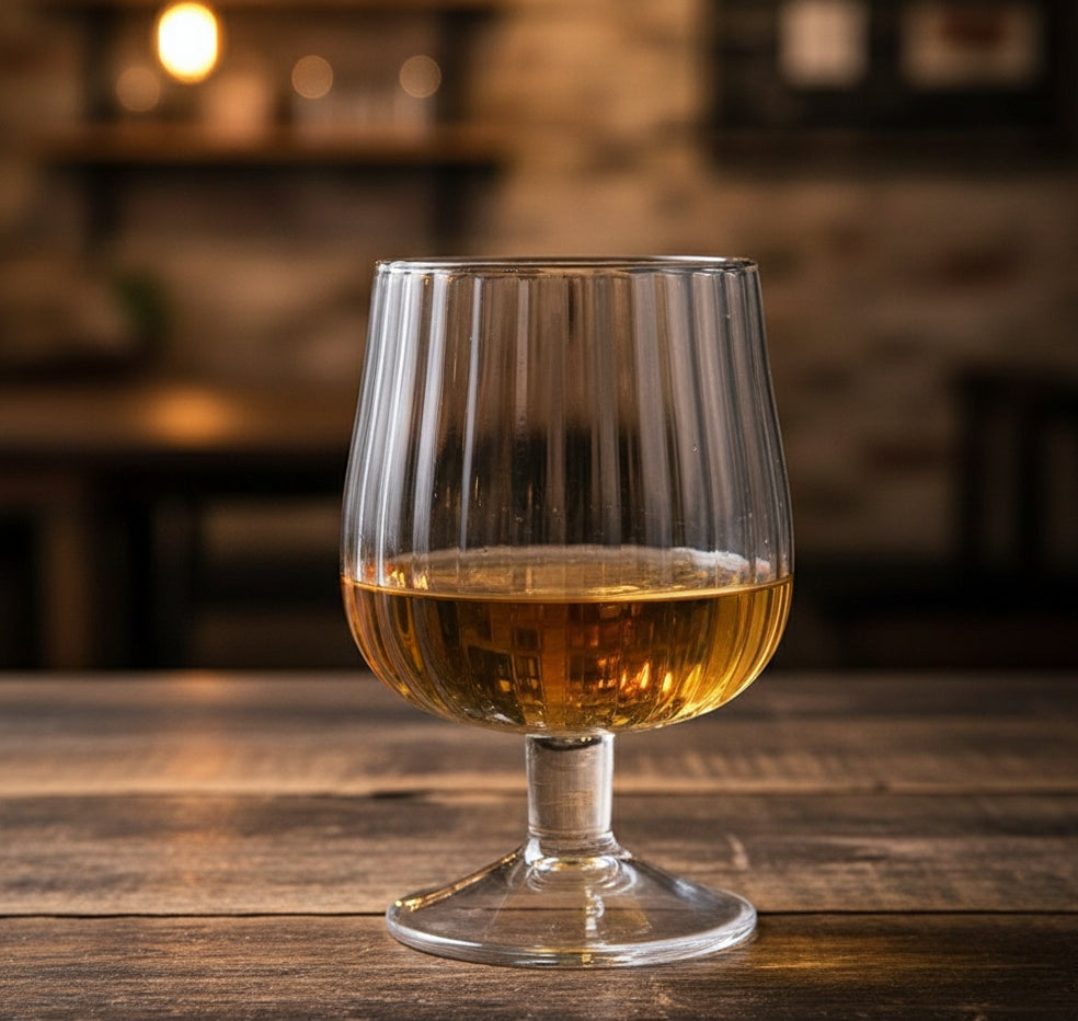 Set of six heavy duty clear glass goblets