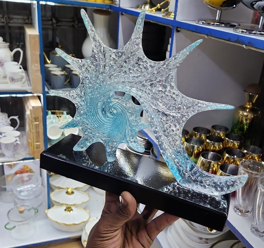 Blue Resin Conch Sculpture