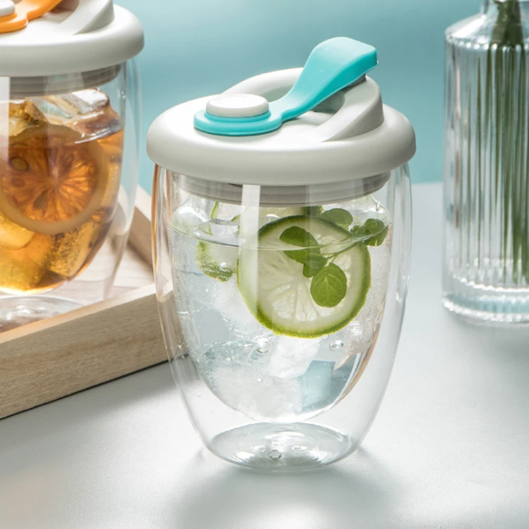 Double Wall Coffee Glass Mug