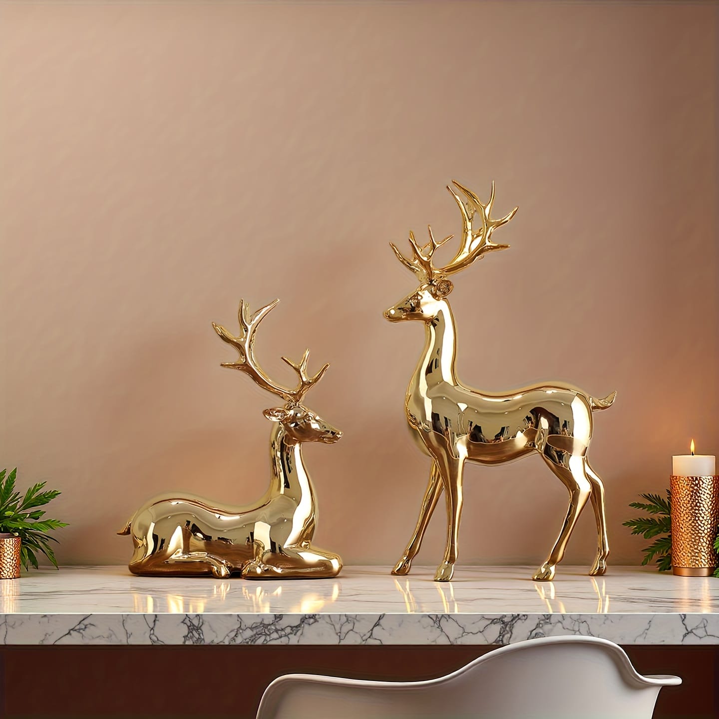 Gold Elk Deer Ornament