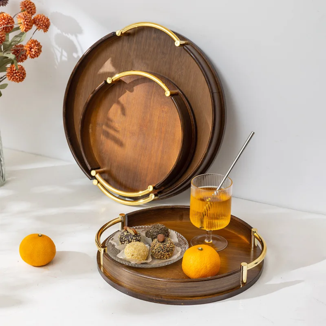 3pcs Bamboo Serving Tray Set
