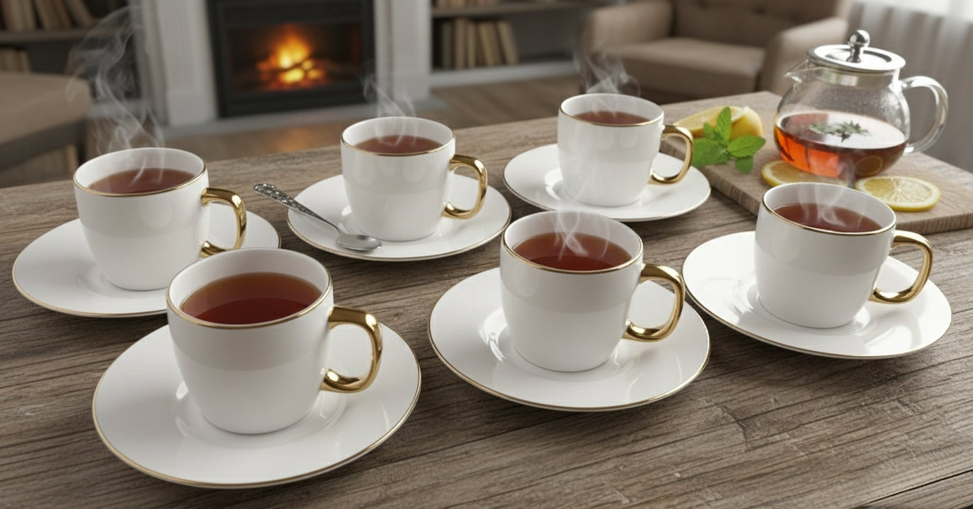 12-Pieces Ceramic Cup And Saucer Set
