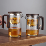 One Press Glass Infuser Tea Pot