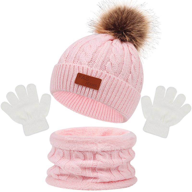 3-in-1 Winter Kids Beanies Hat, Scarf & Gloves Set
