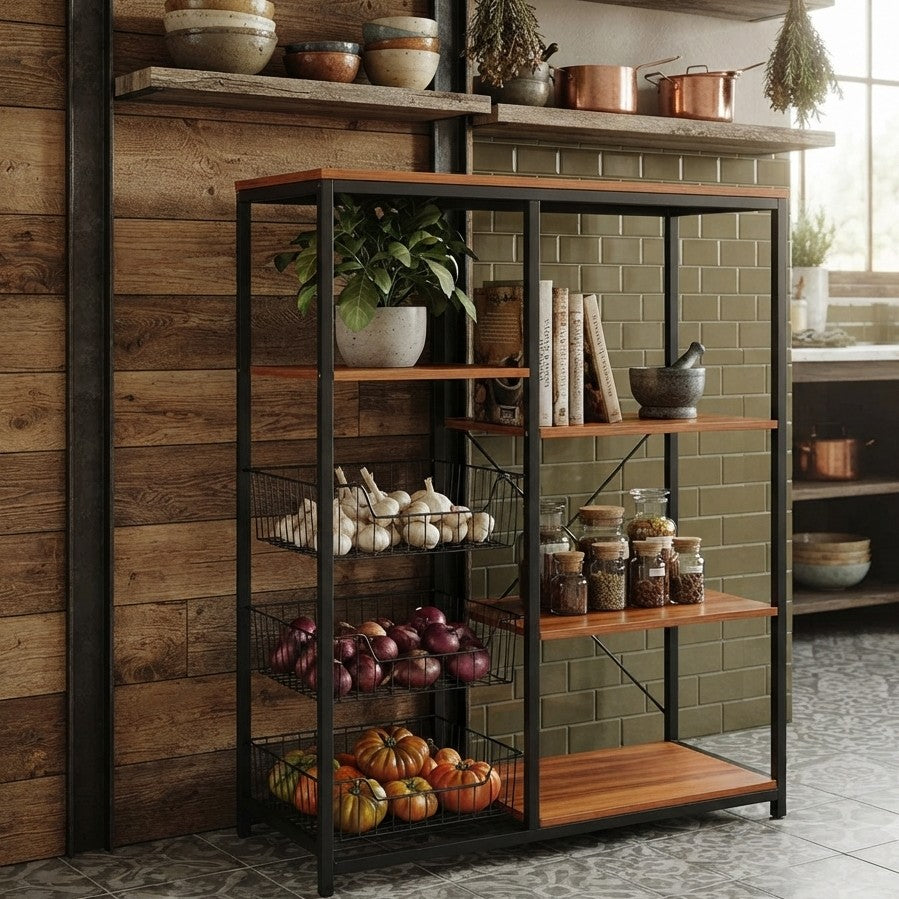 Multipurpose storage rack shelf unit measuring 90 × 30 × 122 cm for organizing household items, books, office supplies, and décor.