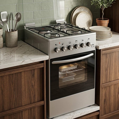 TLAC 50x50 Free Standing Cooker Inox with 3 Gas and 1 Electric Burner TLHA0095