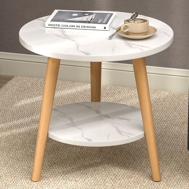 2 Layer Coffee Side Table With Marble Effect