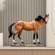 Modern resin horse décor ornament for shelves, TV cabinets, office desks, and tabletop decoration.