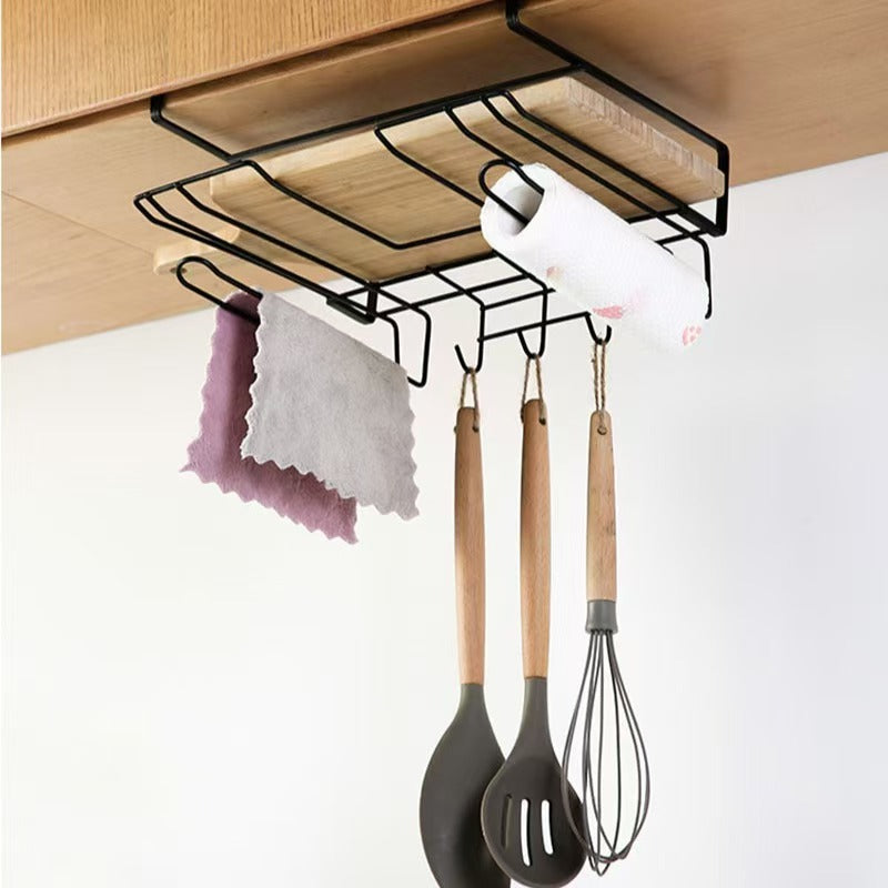 Black under cabinet kitchen shelf for space-saving storage and organization