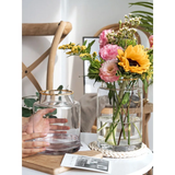 Modern Creative Clear Glass Vase with Gold Accent