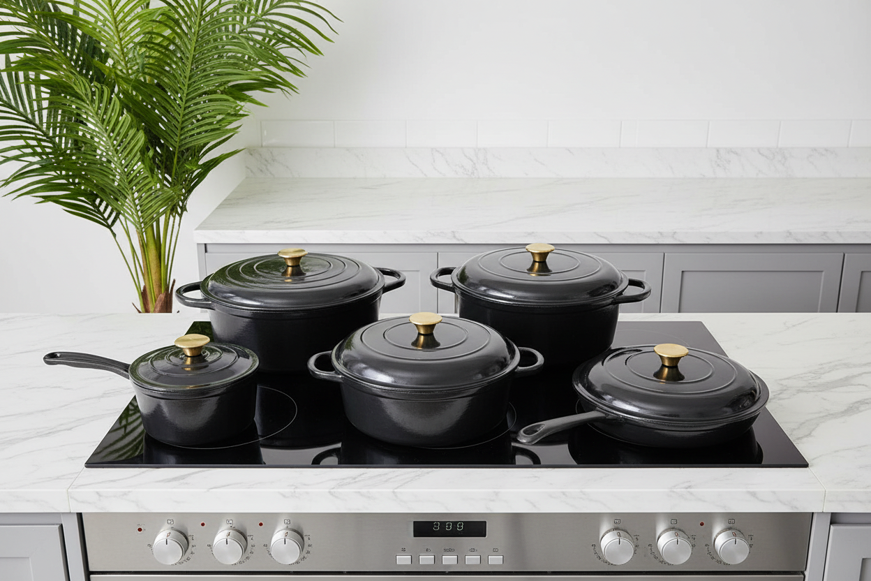 Enamel Cast Iron Cooking Pots Set