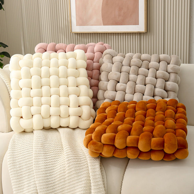 Scandinavian Woven Plush Decorative Cushion Pillow 30×33CM