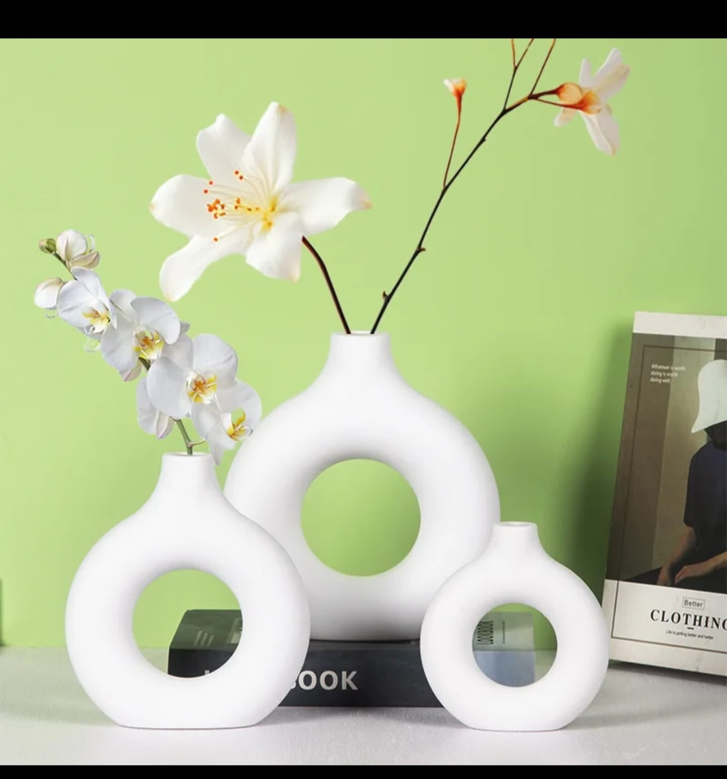 3 Piece Minimalist Art Table Top Vase Set