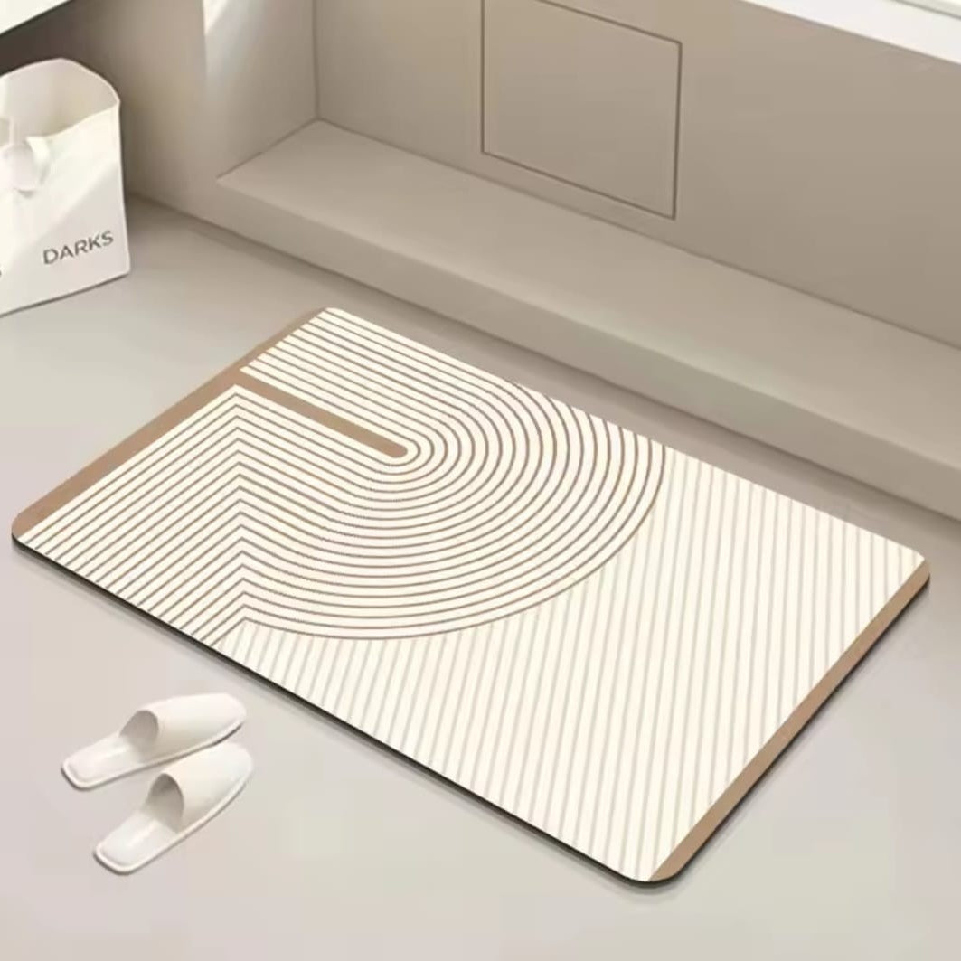 Rectangular absorbent bathroom mat 50x80cm with rubber base, quick dry non slip floor mat. 🚿✨