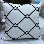 Black and white decorative pillow covers measuring 45 × 45 cm for sofas, beds, and modern home décor.
