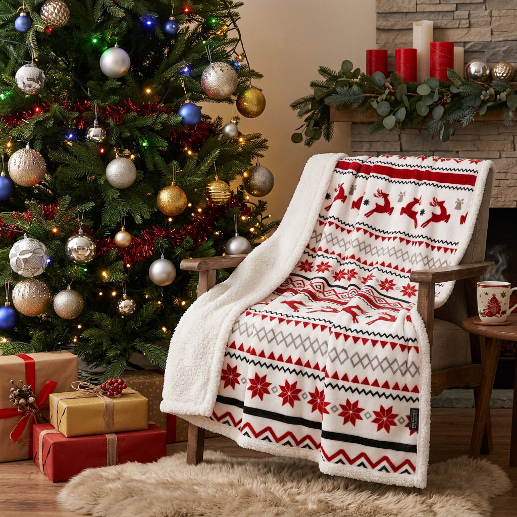 150 × 200cm Christmas Fluffy Blanket