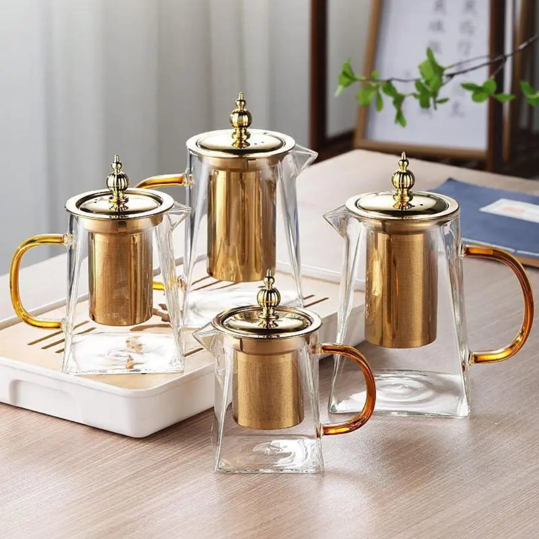 Heat Resistant Glass Teapot with Stainless Steel Infuser 950ml