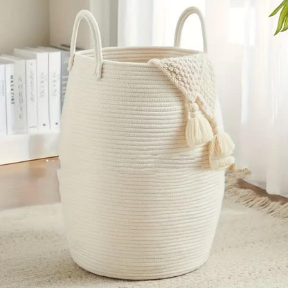 Cotton Rope Storage Basket With Handles
