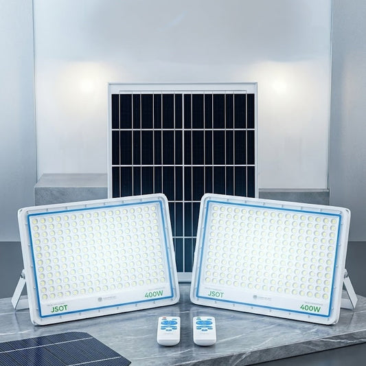2in1 400w+400w Solar Floodlights with Warning lights