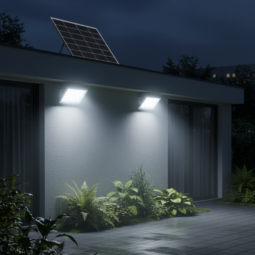 *2in1 400w+400w Solar Floodlights
