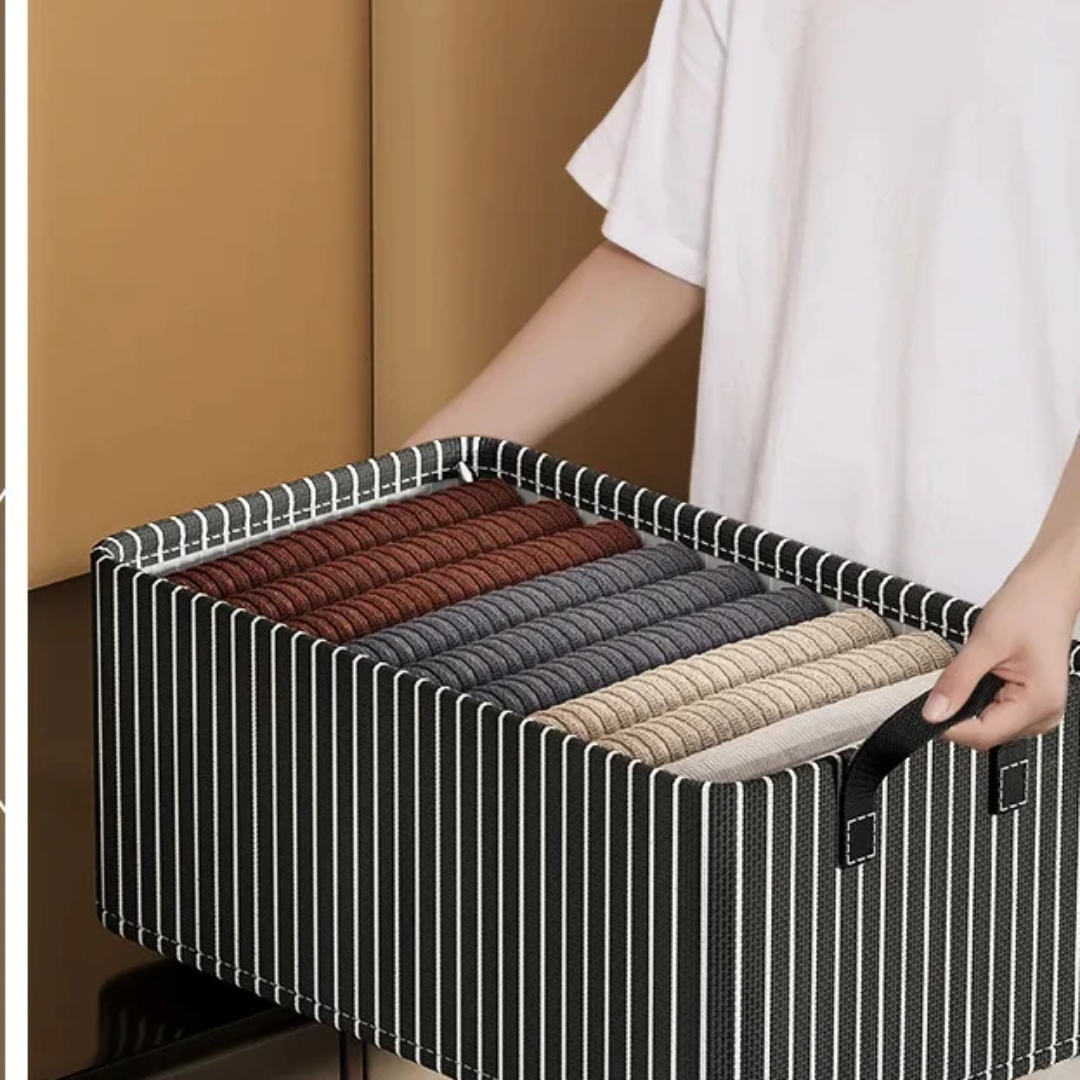 Striped Foldable Wardrobe Organizer