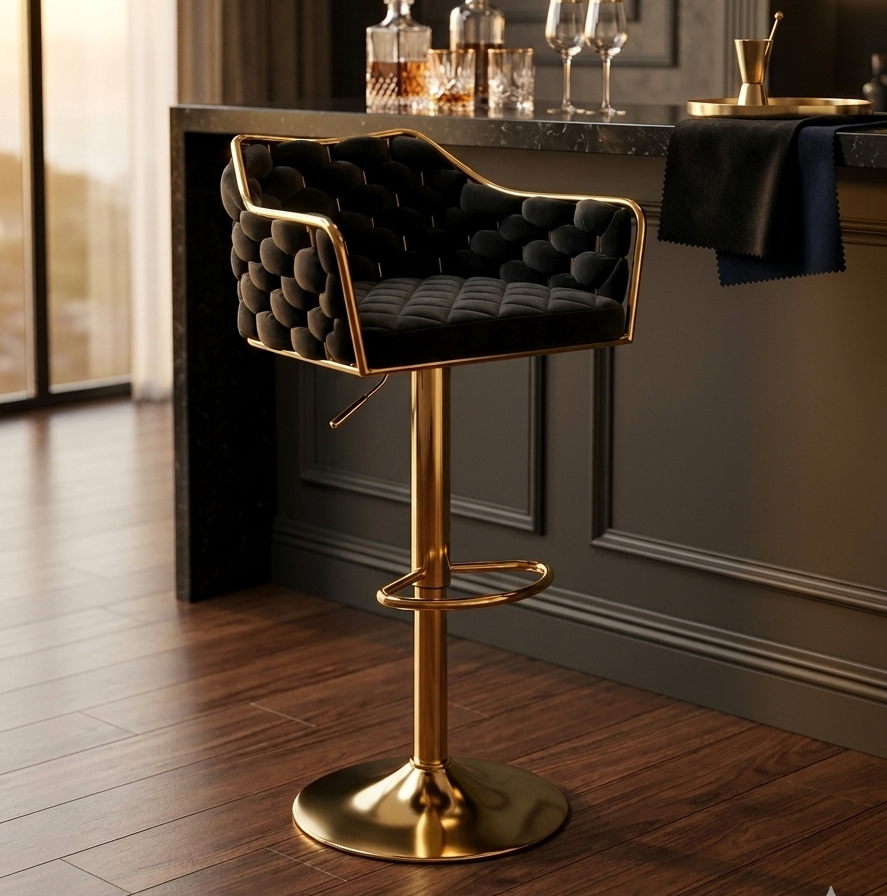 Bar Stools with Gold Details